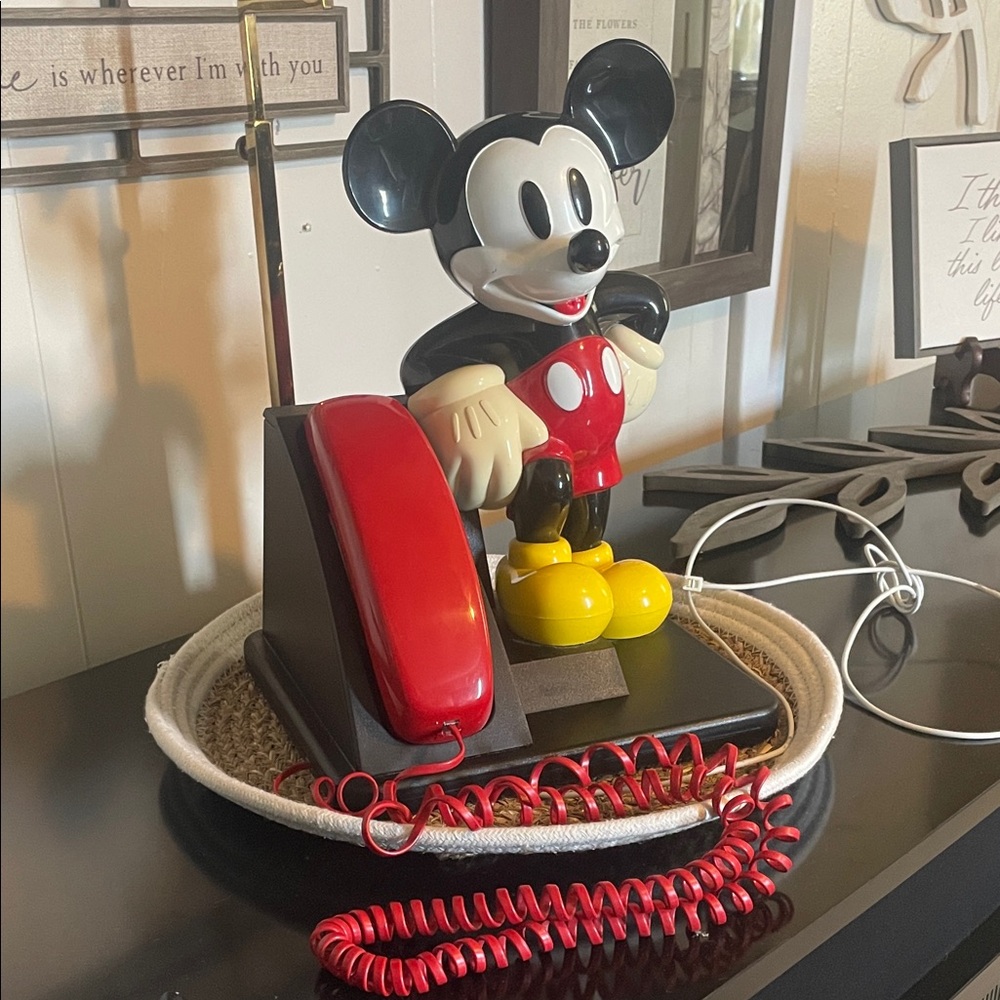 Mickey Mouse Vintage Telephone - Red and Yellow